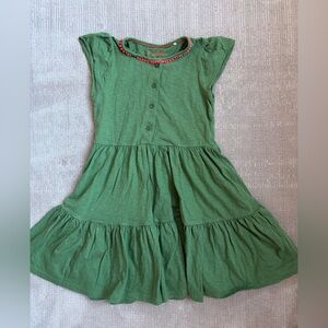 Mini Boden Green Dress with Red Trim